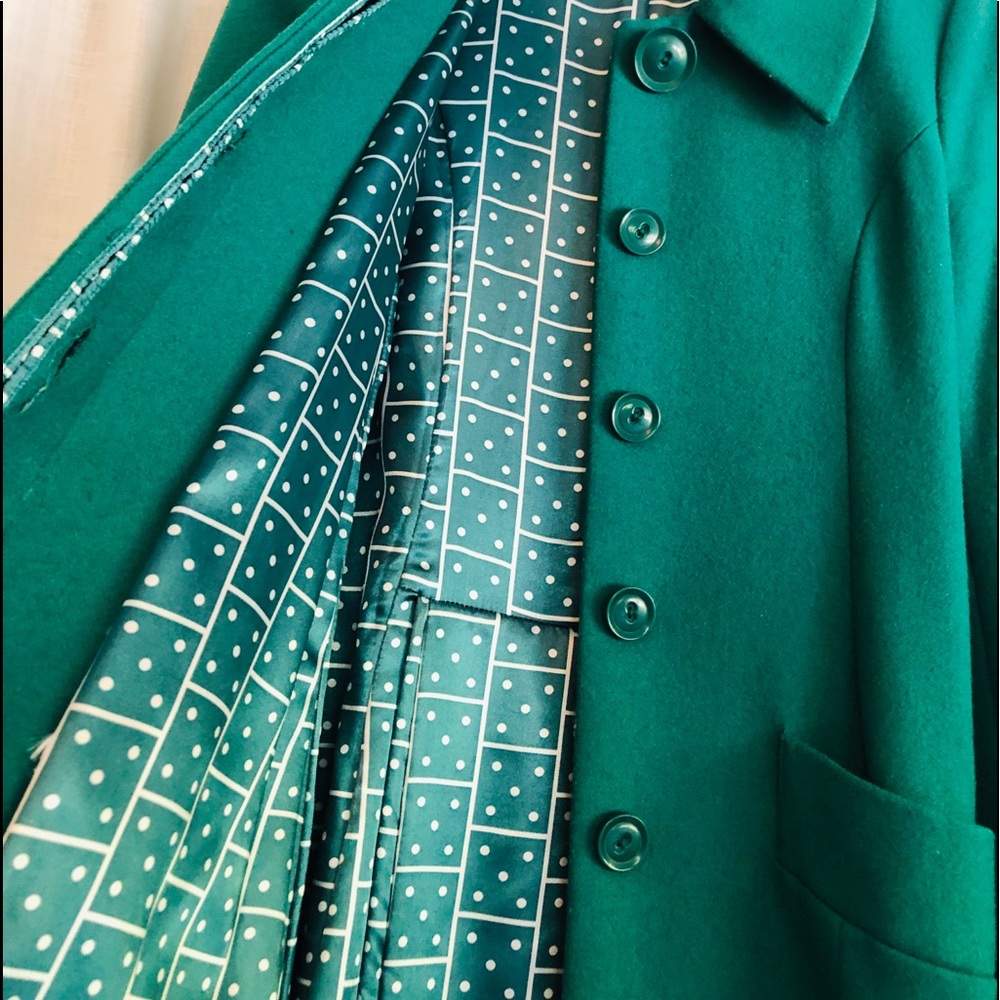 Tulle Kelly Green Long Winter Jacket wool Blend